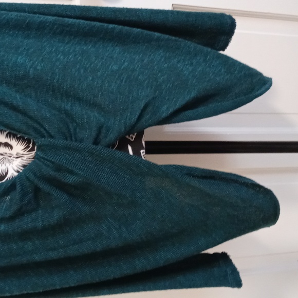 🆕️ 🌬Free People🌬 - Deep Teal Shadow Hacci Oversize Open Back Sweater Top - Picture 10 of 14